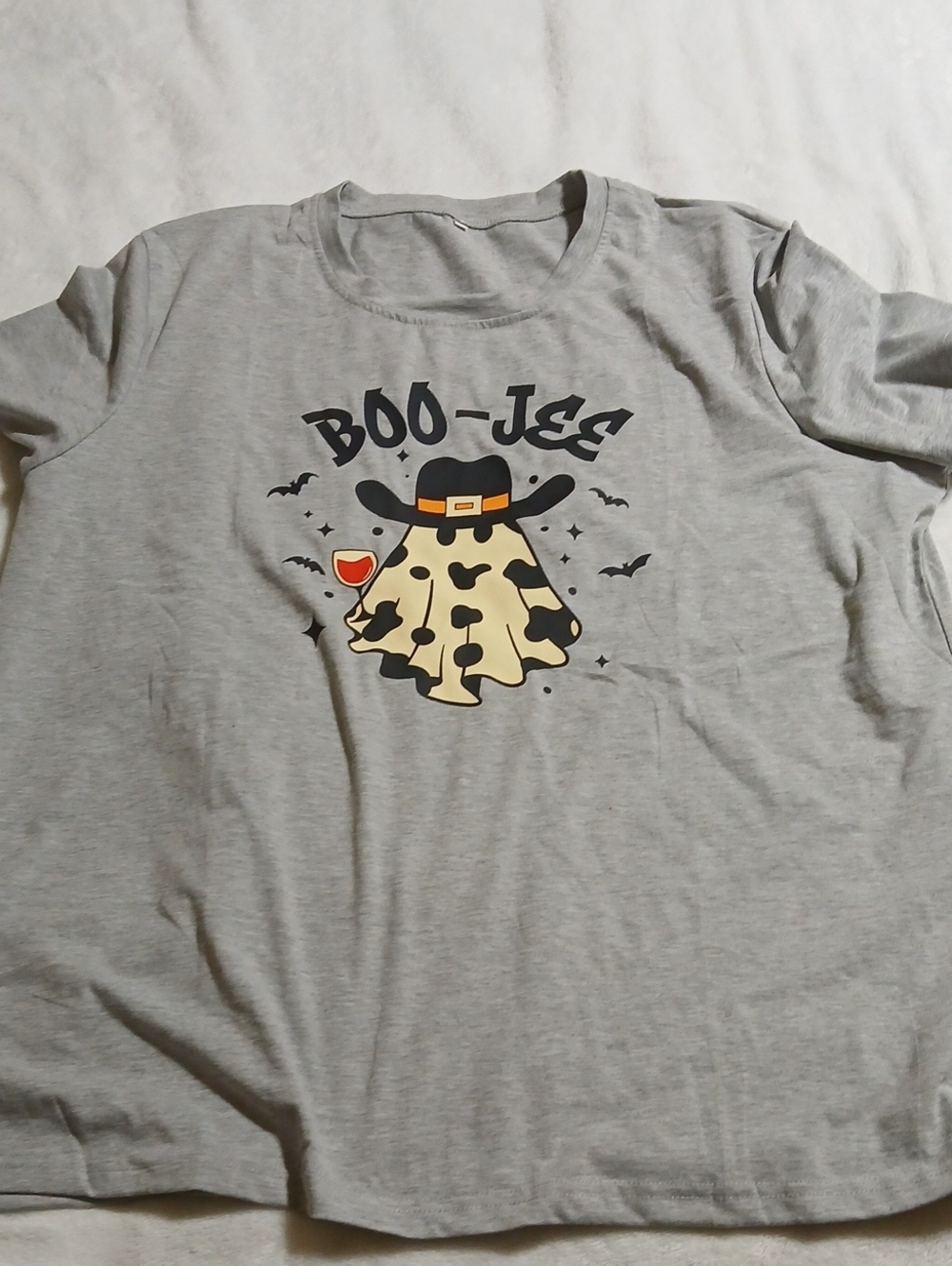 Amazon Gray 'Boo-Jeé' Short Sleeve Graphic Tee